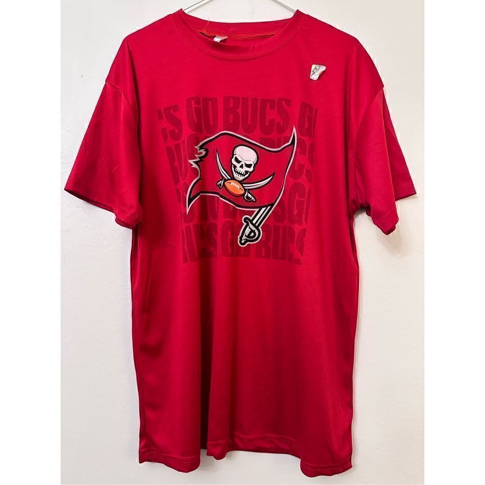 NWT NFL Official Tampa Bay Buccaneers GO BUCS Football Team T-Shirt Red XL